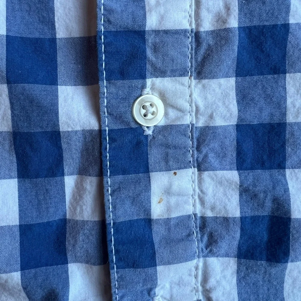 Carter's Blue and White Check Short-Sleeve Button-Down Shirt